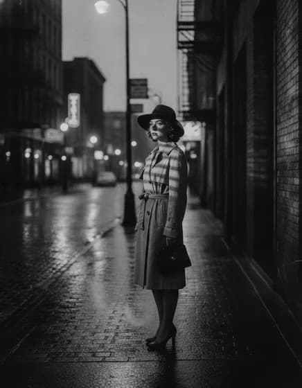 A frame generated in the Film noir style