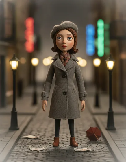 A frame generated in the Stop motion style